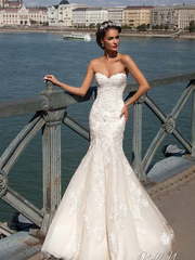 Свадебное платье Gven. Силуэт Рыбка. Цвет Белый / Молочный, Айвори / Капучино. Вид 1