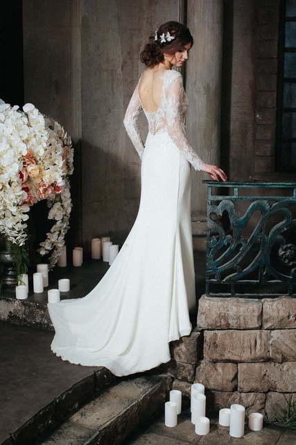 Свадебное платье Spirituale. Силуэт Прямое. Цвет Айвори / Капучино, Белый / Молочный. Вид 2