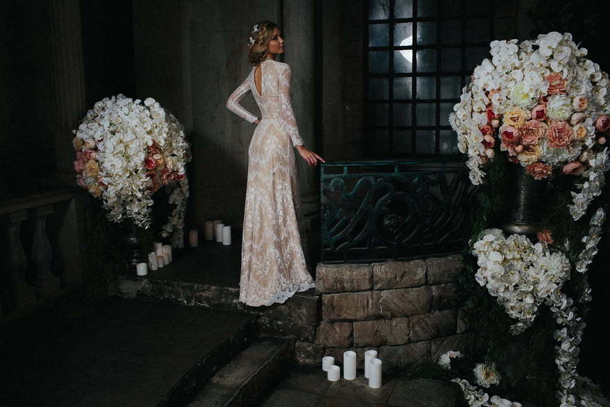 Свадебное платье Tenero. Силуэт Рыбка. Цвет Айвори / Капучино. Вид 2