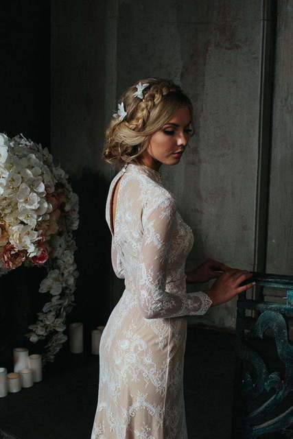 Свадебное платье Tenero. Силуэт Рыбка. Цвет Айвори / Капучино. Вид 3