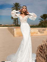 Свадебное платье Agnesa. Силуэт Прямое, Рыбка. Цвет Белый / Молочный. Вид 1