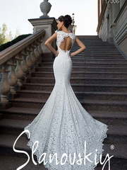 Свадебное платье 17006. Силуэт Рыбка. Цвет Белый / Молочный. Вид 2