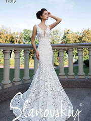 Свадебное платье 17013. Силуэт Рыбка. Цвет Белый / Молочный, Айвори / Капучино. Вид 1