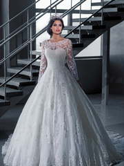 Свадебное платье 14634. Силуэт Пышное. Цвет Белый / Молочный. Вид 1