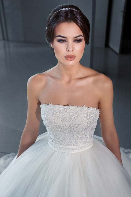 Свадебное платье Adelina. Силуэт Пышное. Цвет Белый / Молочный. Вид 5