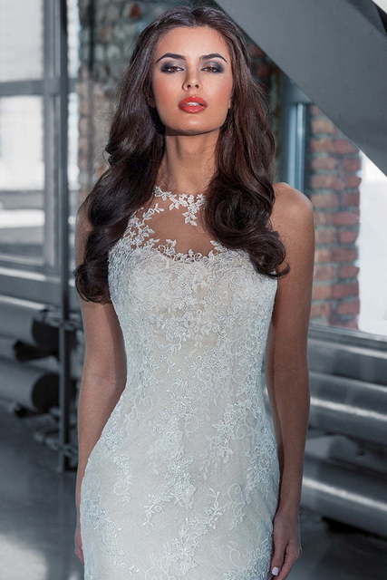 Свадебное платье Alana. Силуэт Рыбка, Прямое. Цвет Белый / Молочный. Вид 3