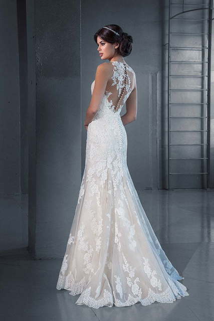 Свадебное платье Alenna. Силуэт Прямое. Цвет Айвори / Капучино, Белый / Молочный. Вид 2