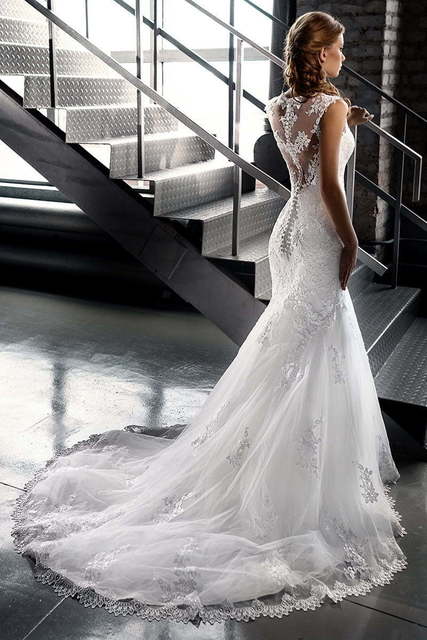 Свадебное платье Alisha. Силуэт Рыбка. Цвет Белый / Молочный. Вид 2