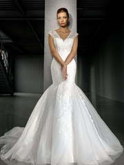 Свадебное платье Ameli. Силуэт Рыбка. Цвет Белый / Молочный. Вид 1