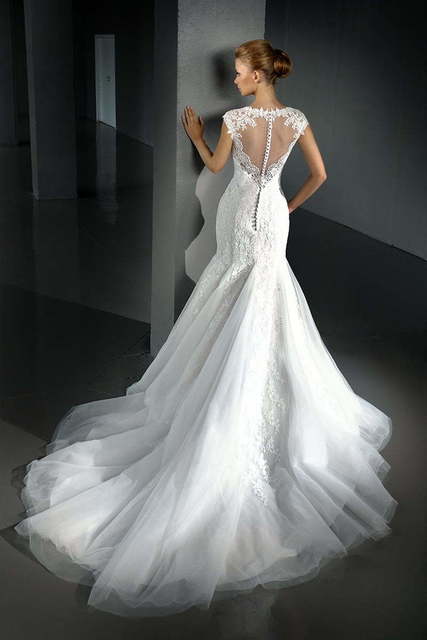 Свадебное платье Ameli. Силуэт Рыбка. Цвет Белый / Молочный. Вид 2