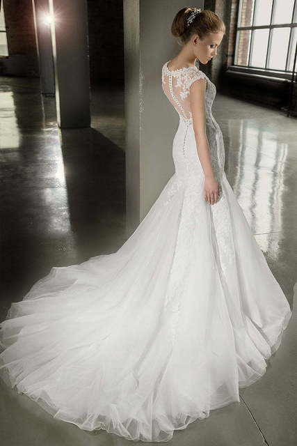 Свадебное платье Ameli. Силуэт Рыбка. Цвет Белый / Молочный. Вид 3