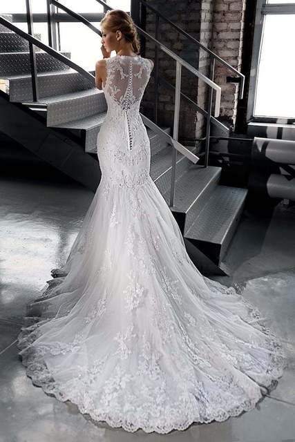 Свадебное платье Annema. Силуэт Рыбка. Цвет Белый / Молочный. Вид 2