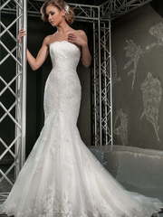 Свадебное платье Dubai. Силуэт Рыбка. Цвет Белый / Молочный. Вид 1