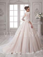 Свадебное платье 4001. Силуэт Пышное. Цвет Белый / Молочный, Айвори / Капучино, оттенки Розового. Вид 2