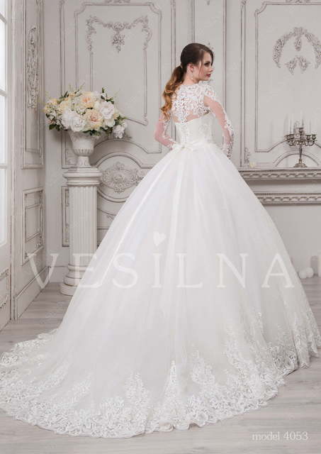 Свадебное платье 4053. Силуэт Пышное. Цвет Белый / Молочный. Вид 2