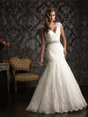 Свадебное платье Шерон. Силуэт Рыбка. Цвет Белый / Молочный, Айвори / Капучино. Вид 1