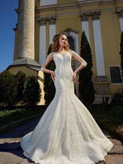 Свадебное платье Leslie. Силуэт Рыбка. Цвет Белый / Молочный, Айвори / Капучино. Вид 1