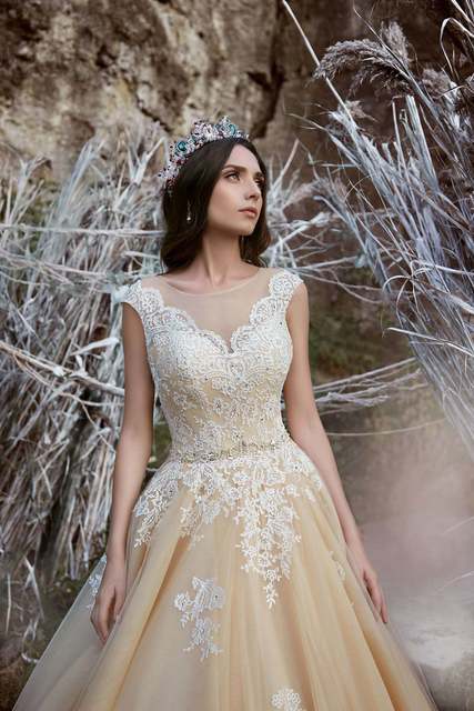 Свадебное платье Morin. Силуэт Пышное. Цвет Айвори / Капучино, Персик / Оранжевый. Вид 4