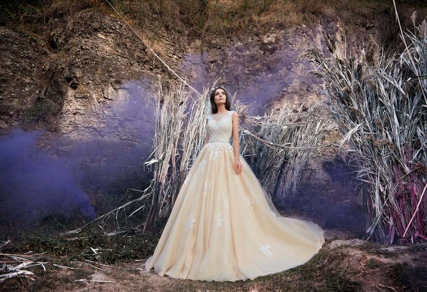 Свадебное платье Morin. Силуэт Пышное. Цвет Айвори / Капучино, Персик / Оранжевый. Вид 5