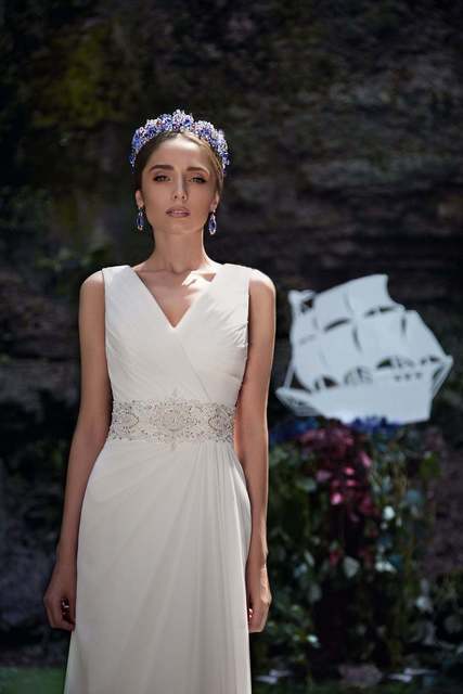 Свадебное платье Кисма. Силуэт Прямое. Цвет Белый / Молочный. Вид 3