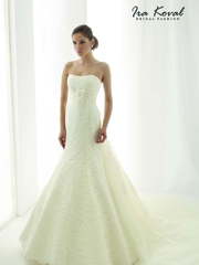 Свадебное платье Ira Koval K021. Силуэт Рыбка. Цвет Айвори / Капучино. Вид 1