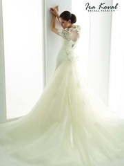 Свадебное платье Ira Koval K021. Силуэт Рыбка. Цвет Айвори / Капучино. Вид 2