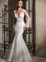 Свадебное платье Ambra. Силуэт Рыбка. Цвет Белый / Молочный. Вид 1