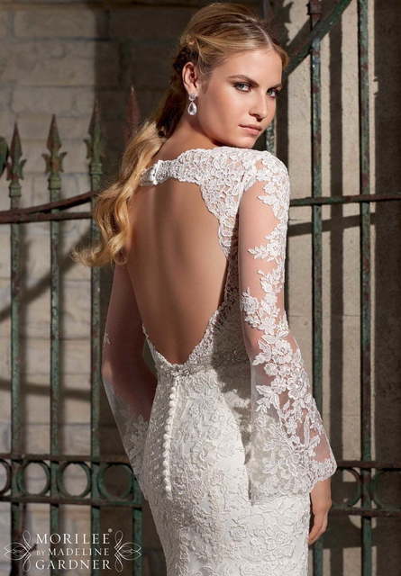 Свадебное платье Ambra. Силуэт Рыбка. Цвет Белый / Молочный. Вид 3