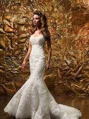 Свадебное платье Beverly. Силуэт Рыбка. Цвет Белый / Молочный, Айвори / Капучино. Вид 1