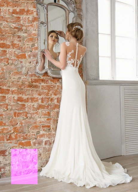 Свадебное платье Monika. Силуэт Прямое. Цвет Айвори / Капучино, Белый / Молочный. Вид 2