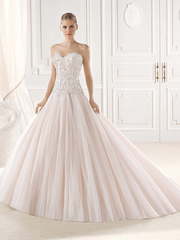 Свадебное платье Eresa. Силуэт Пышное. Цвет Белый / Молочный, оттенки Розового. Вид 1