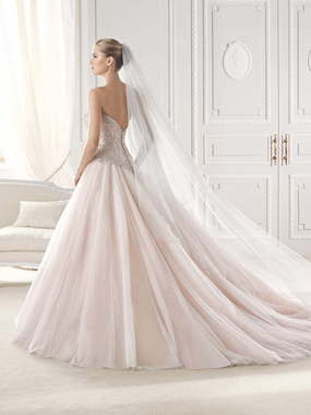 Свадебное платье Eresa. Силуэт Пышное. Цвет Белый / Молочный, оттенки Розового. Вид 2
