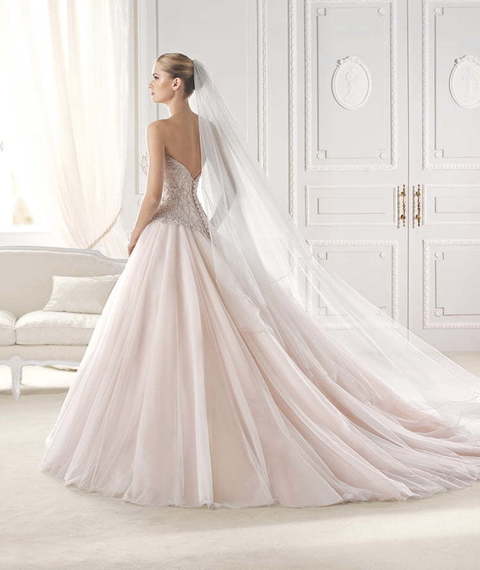 Свадебное платье Eresa. Силуэт Пышное. Цвет Белый / Молочный, оттенки Розового. Вид 2