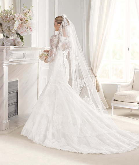 Свадебное платье Eunice. Силуэт Рыбка. Цвет Белый / Молочный. Вид 2