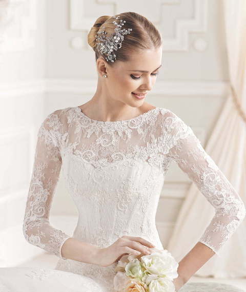 Свадебное платье Eunice. Силуэт Рыбка. Цвет Белый / Молочный. Вид 3