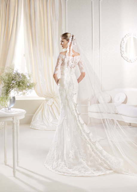 Свадебное платье Ilona. Силуэт Рыбка. Цвет Айвори / Капучино, Белый / Молочный. Вид 2