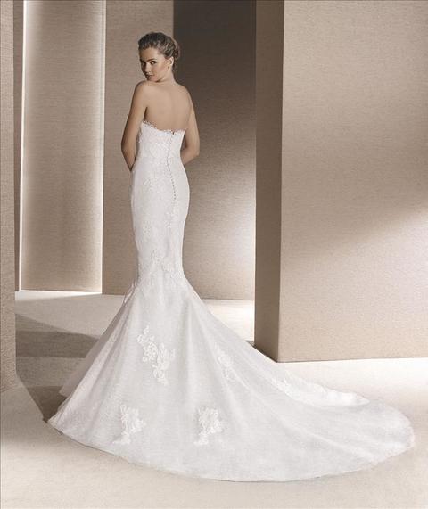 Свадебное платье Renata. Силуэт Рыбка. Цвет Белый / Молочный. Вид 2