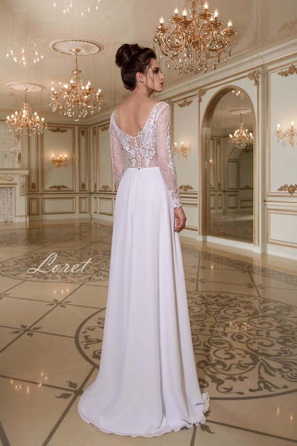 Свадебное платье Loret. Силуэт Прямое. Цвет Белый / Молочный. Вид 2