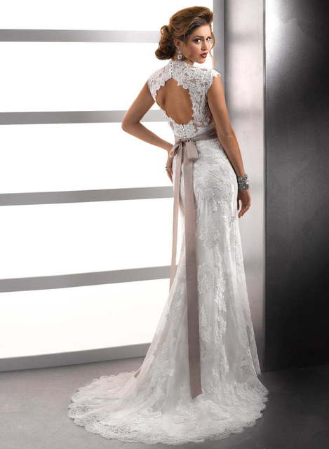 Свадебное платье Gloria. Силуэт Прямое. Цвет Белый / Молочный. Вид 2