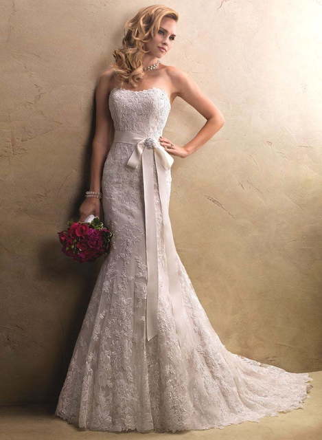 Свадебное платье Gwyneth. Силуэт Рыбка. Цвет Белый / Молочный. Вид 1