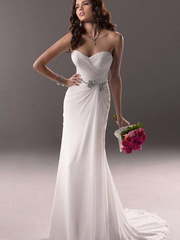 Свадебное платье M049. Силуэт Прямое. Цвет Белый / Молочный. Вид 1