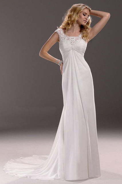 Свадебное платье M051. Силуэт Прямое, Греческий. Цвет Белый / Молочный. Вид 1