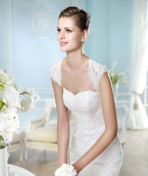 Свадебное платье Hals. Силуэт Рыбка, Прямое. Цвет Белый / Молочный. Вид 3