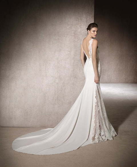 Свадебное платье Montse. Силуэт Рыбка. Цвет Белый / Молочный. Вид 2