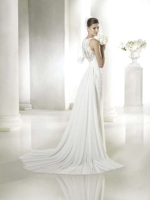 Свадебное платье Saina. Силуэт Прямое. Цвет Белый / Молочный. Вид 2