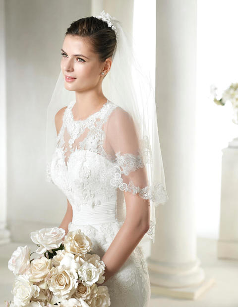 Свадебное платье Saina. Силуэт Прямое. Цвет Белый / Молочный. Вид 3