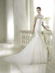 Свадебное платье Seymour. Силуэт Рыбка. Цвет Белый / Молочный. Вид 1