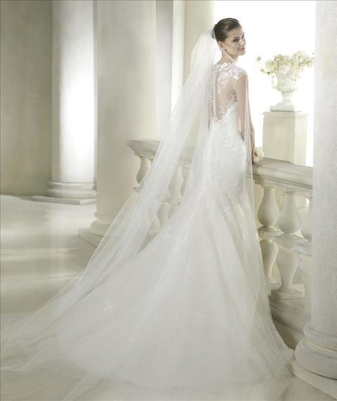 Свадебное платье Seymour. Силуэт Рыбка. Цвет Белый / Молочный. Вид 2