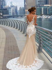 Свадебное платье Campo. Силуэт Рыбка. Цвет Айвори / Капучино, Персик / Оранжевый. Вид 2