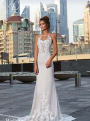 Свадебное платье Madison. Силуэт Прямое, Рыбка. Цвет Белый / Молочный, Айвори / Капучино, оттенки Розового. Вид 1